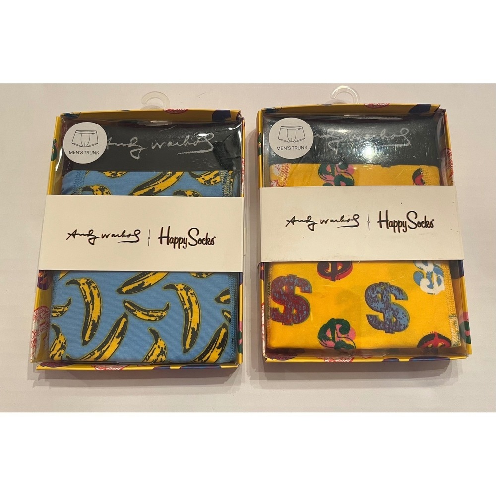 2 Pair Andy Warhol Men Boxer Trunks Underwear Money Banana Dollar Size XL